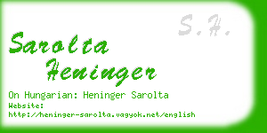 sarolta heninger business card